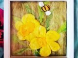 Springtime Daffodils Framed Textile Art Picture