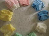 Three Pairs of Knitted Baby Mittens – Newborn – Choice of colours – Handmade