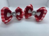 Red Check Heart Clips