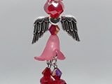 Crystal Angel Charm in Red