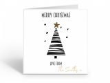 Personalised monochrome tree Christmas Card