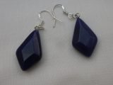 Lapis Lazuli Blue Dangle Earrings 925 Sterling Silver, Gift for Mum, Semi Precious Earrings, December Birthday Gift,
