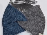 Cosy grey and blue sparkle ear warmer – Head warmer – headband – ski band