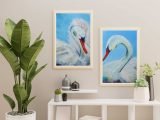 Painting Art Kit for couples ” Pair of swans”