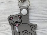 Cute Staffy dog keyring, Staffordshire Bull Terrier