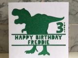 Papercut Dinosaur Birthday Card personalised