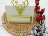 Christmas place cards. Stag head place cards. Christmas. Winter weddings. Hogmanay.