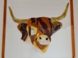 Fused glass Highland cow