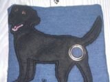 Black Labrador poo bag holder