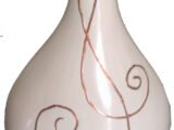 Pink long neck vase