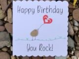 Birthday Card, Pebble Art, Happy Birthday Pebble Art Card
