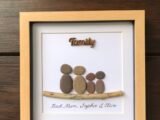 Family Pebble Art, Family Pebble Picture, Unique Gift