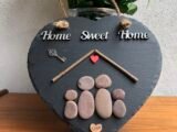 New Home Slate Heart, Pebble Art, Unique Gift