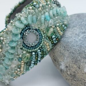 Amazonite and Aquamarine Cuff Bracelet