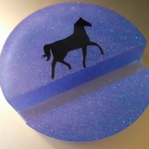 Blue Horse Silhouette Phone Stand